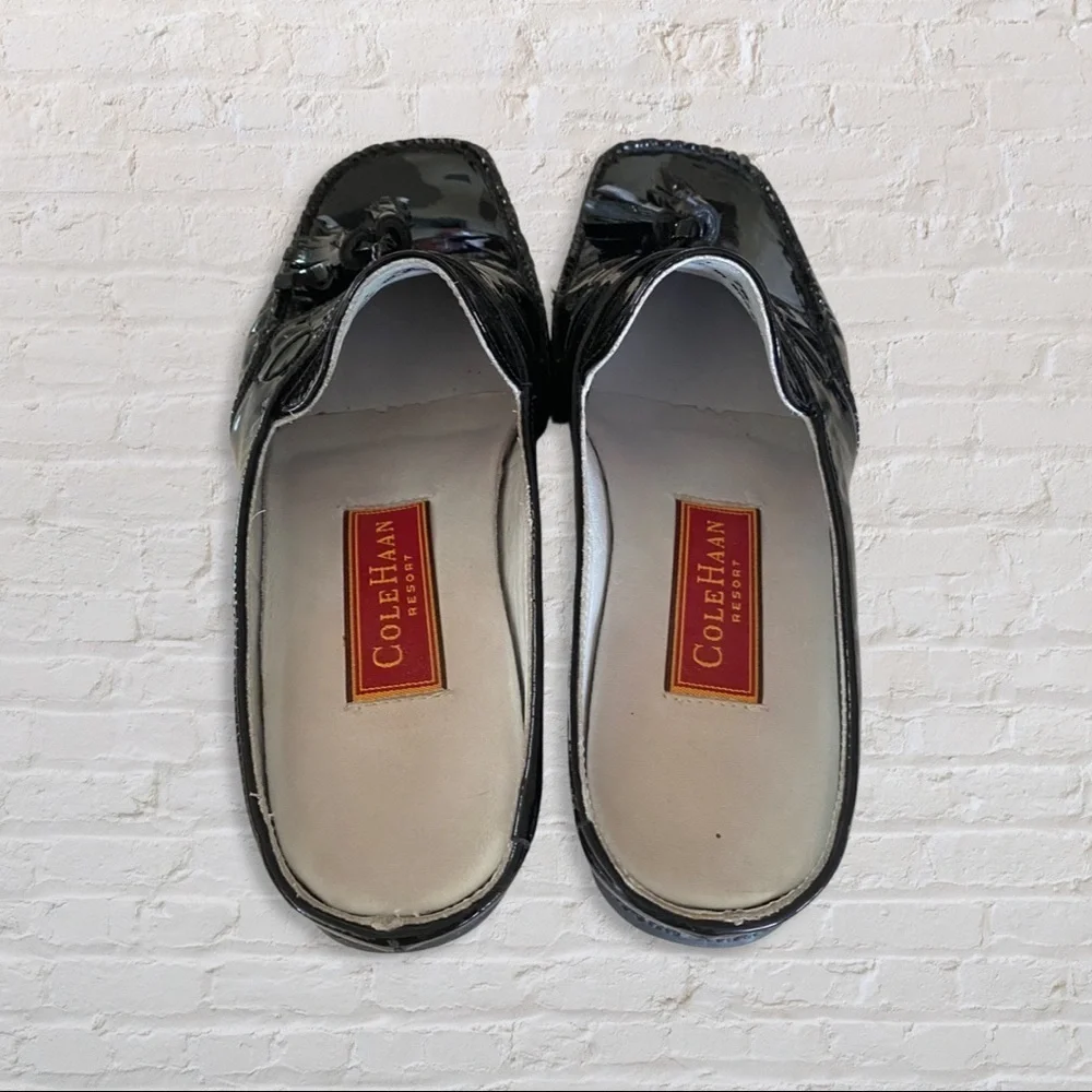 Cole Haan resort patent leather vintage mules black Size: 7 - Picture 3 of 4